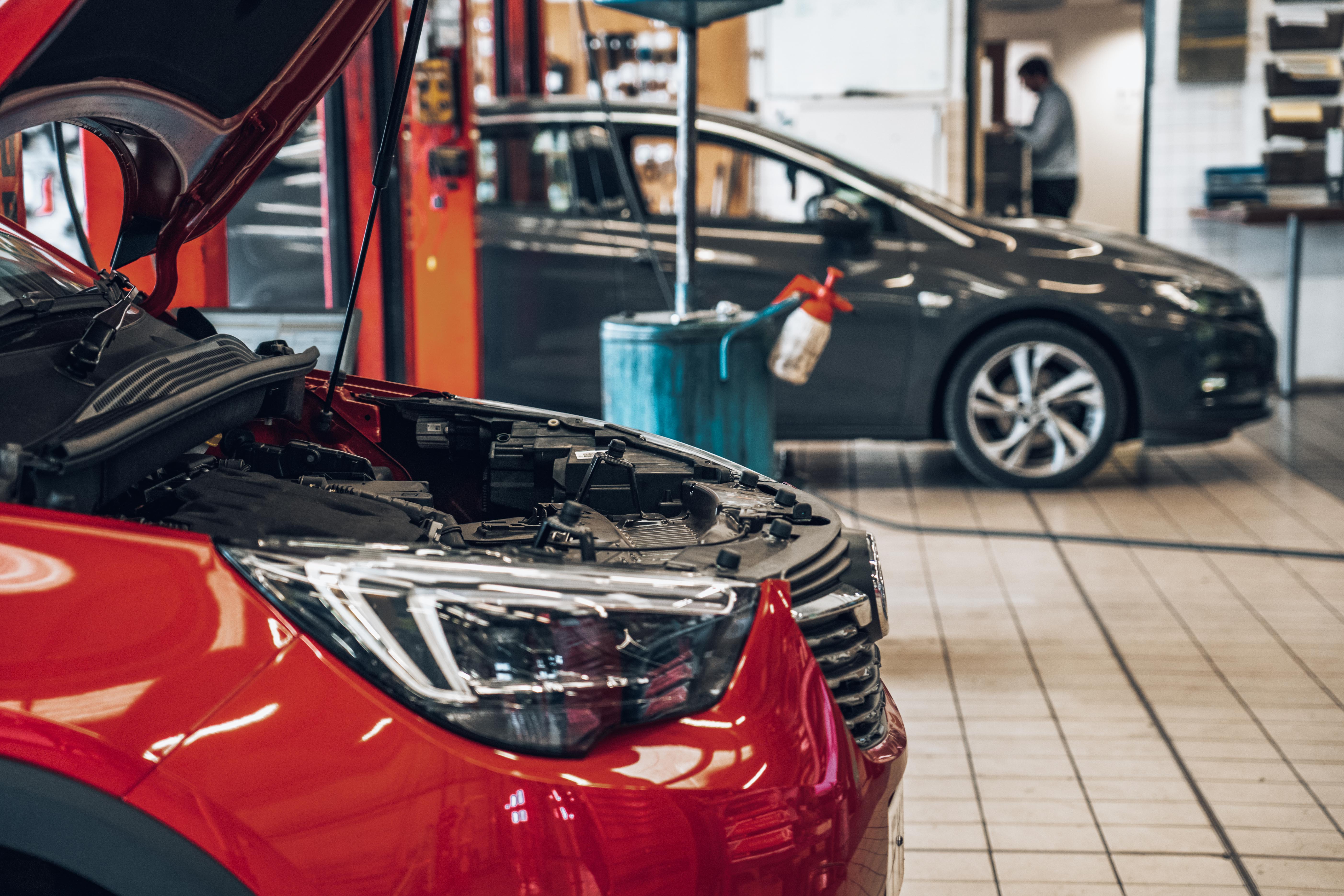 cars in workshop at taylors vauxhall